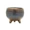 5.25" Dotted Ceramic Planter with Pewter Accent